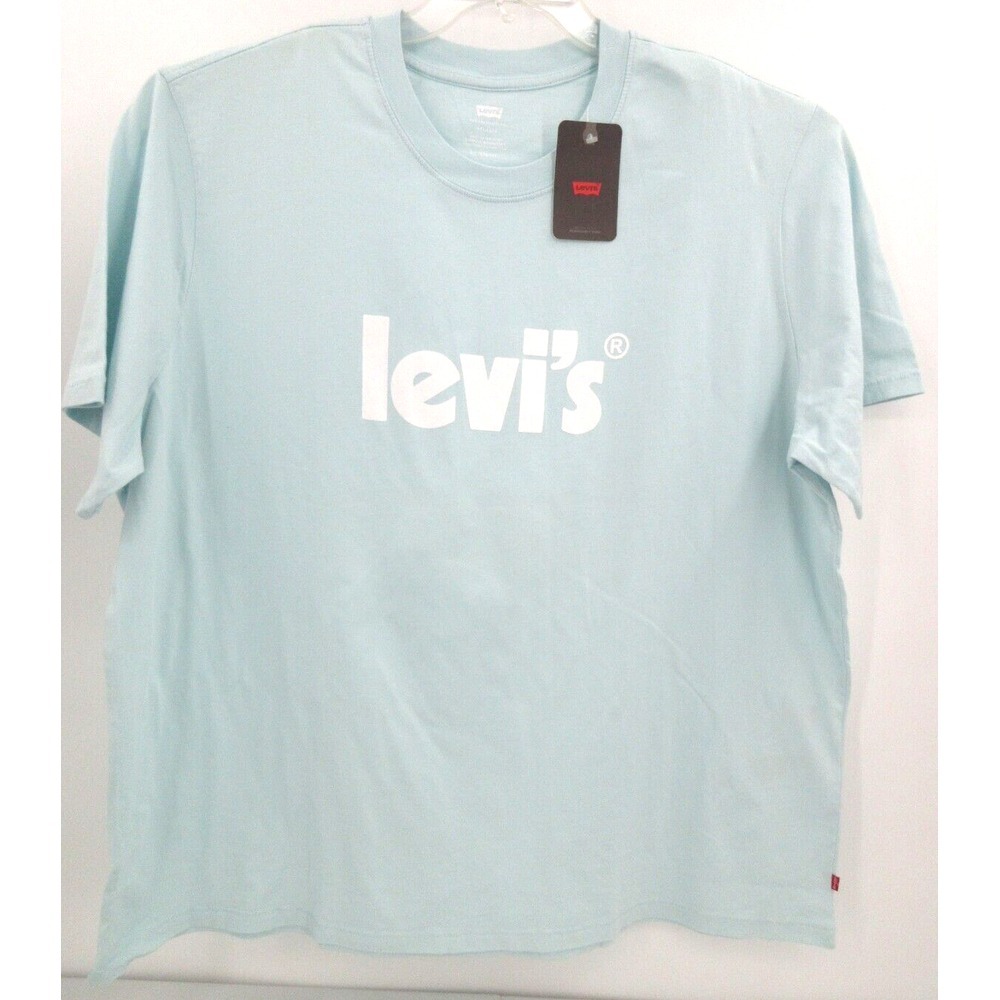BIG &‎ TALL LEVI'S RELAXED FIT TEE Men's Size 2XL LIGHT BLUE Short Sleeve NWT!!